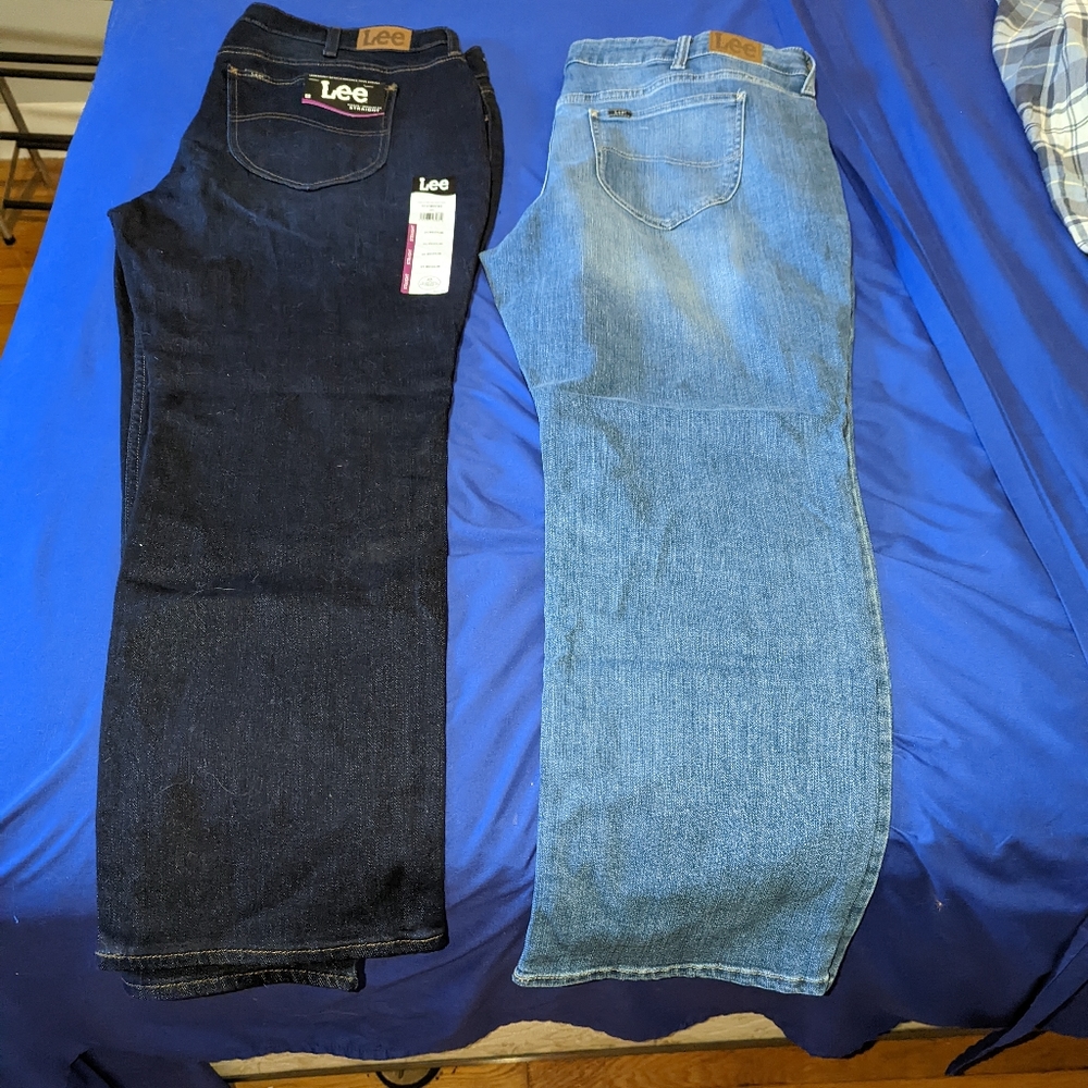 BARGAIN! 2 pr! New! Lee blue jeans brand new, dark wash and faded